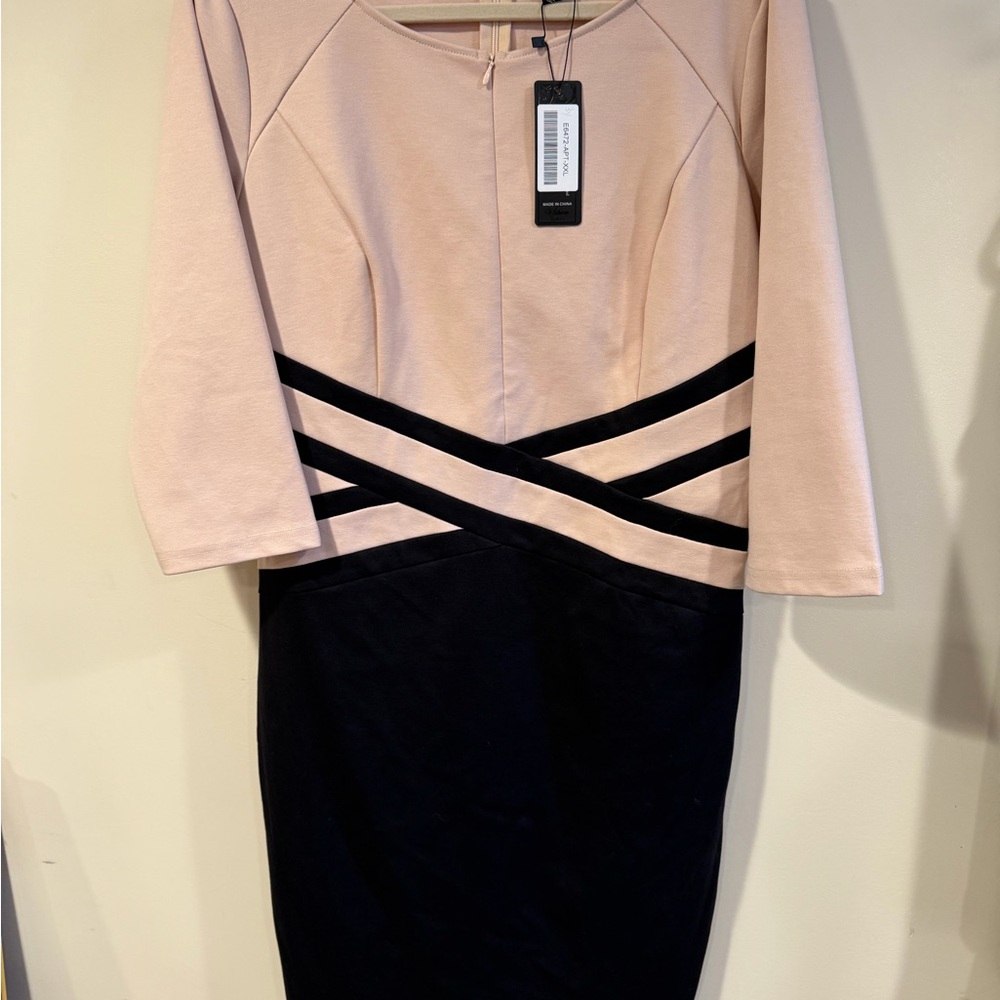 VfShow Beige and Black Women's Dress XXL